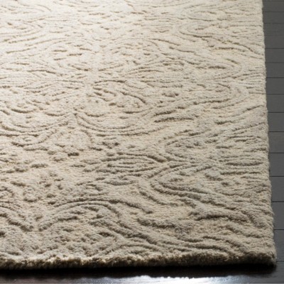 Ivory Floral Tufted Wool-Cotton Blend 8' x 10' Area Rug