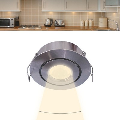 Slim Profile 2'' Brushed Steel LED Recessed Puck Light