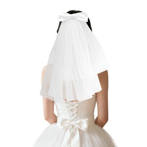 Unique Bargains Hair Clip Wedding Veil White 1 Pc - 1 of 4