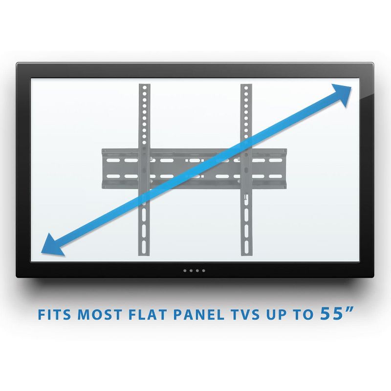 Mount-It! Tilting Wall Mount TV for 30 - 55 in. Flat Screens, LED, LCD, and Plasma TVs, 77 Lbs. Capacity, 2" Low Profile Design, Max VESA 400 x 400, 3 of 6