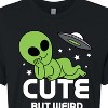 Women's - Instant Message - Alien Cute But Weird Cropped Graphic T-Shirt - 2 of 4