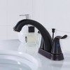 WOWOW 4 in. Centerset Double Handle High Arc Bathroom Faucet with Drain Kit Included - 2 of 4