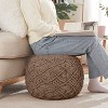 Ornavo Home Cotton Macrame Braid Pouf Ottoman - 18.5" x 15" - 3 of 4