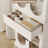 69" Tall Pantry Cabinet, Freestanding Kitchen Pantry Storage Cabinet with Drawer, Glass Door and Adjustable Shelves, for Bathroom, Dining Room, White - 4 of 4