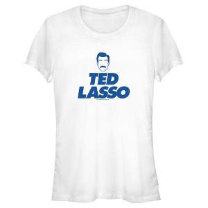 Juniors Womens Ted Lasso Silhouette Outline Face Logo T-Shirt - 1 of 4