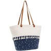 Magid Natural Cotton Woven & Faux Leather Fringe Shoulder Tote - 4 of 4