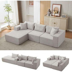 108" Boneless Cloud Sectional Sofa - Modular L-shape with left chaise & sofa bed design, no assembly required - 1 of 4
