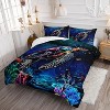 Boersma Turtle Comforter Set Queen Size, Ocean Beach Turtle Bedding Set for Kids Teens, Ocean Animals Comforter Fish Coral Bed Set - 2 of 4