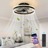DAKAFUL 16" Modern LED Ceiling Fan Light With Remote & Crystal Design - Black - 2 of 4