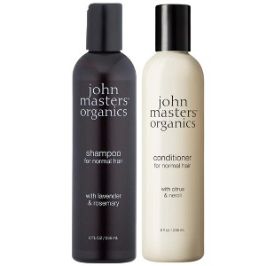 John Masters Organics Daily Nourishing Shampoo W/ Lavender & Rosemary & Nourishing Conditioner W/ Citrus & Neroli (8 oz DUO SET KIT) - 1 of 4