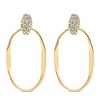 Haus of Brilliance 14K Yellow Gold Plated Silver 1/10 Cttw Diamond Textured Oval Dangle Earrings - 2 of 4
