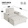 NicBex 42" Sofa Bed with Ottoman,Faux Rabbit Fur Chaise Lounge with Cup Holder,Convertible Sleeper Sofa,Reading Couch for Living Room,Bedroom - 3 of 4