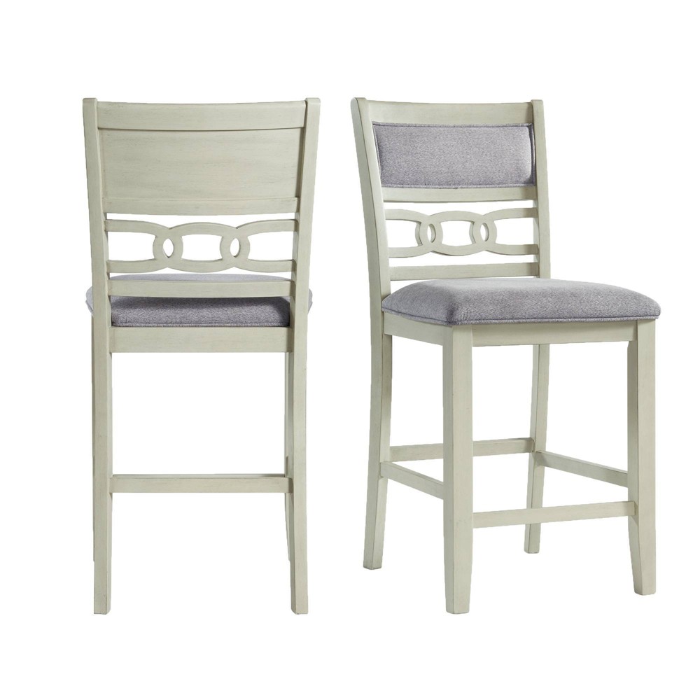Set of 2 Taylor Counter Height Barstools Beige: Upholstered, Armless - Picket House Furnishings