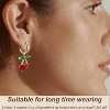 Cherry Earrings for Women Cherry Jewelry Gold Dangle Hoop Earring Green Red Dainty Lightweight Earrings 3D Fruit Charm Strawberry Jewelry Cherry Gifts - 3 of 4