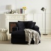43.3"Corduroy Single Sofa With Back Pillow,Chaise Sofa,2 Toss Pillows And A Ottoman,Comfy Sofa Deep Seat Couch For Living Room-Cuddlewood - 3 of 4