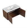 Floating Bathroom Vanity With Ceramics Countertop Sink, Wall Mounted 2 Doors Bathroom Storage Cabinet Set - 4 of 4