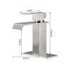 Kumasinova Single Handle Faucet with Pop-Up Drain,Stainless Steel Waterfall Spout Bathroom Sink Faucet - 3 of 4