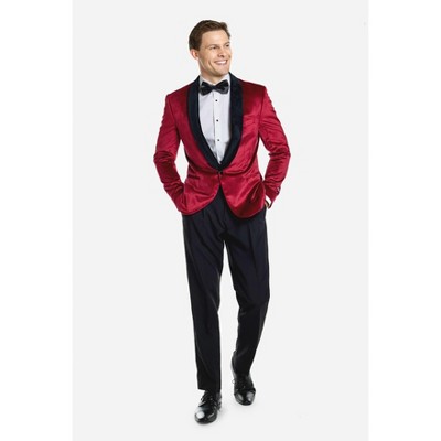 OppoSuits Deluxe Men's Dinner Jacket - Tuxedo Suit Blazer - Burgundy Red - Size 42 — фото 3
