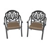 PAGED Aluminum Patio Dining Chairs Outdoor Lawn Chairs with Black Frame and Beige Cushions for Patio - 2 of 4