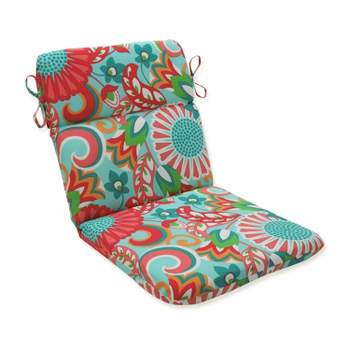 Sophia Rounded Corners Outdoor Chair Cushion Green - Pillow Perfect