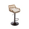 NicBex Modern Swivel Bar Stools Set of 2,Adjustable Counter Height Bar Stools,Rattan Island Chairs with Footrest for Kitchen & Dining Room - 2 of 4