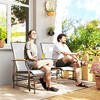 Outdoor 2-Person Glider Bench, Outside Glider Swing Chair Loveseat with Table, Steel Frame - 2 of 4