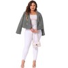 Agnes Orinda Women's Plus Size Notched Lapel Long Sleeve Plaid Tweed Blazers - 3 of 4