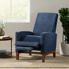 Fabric Push-Back Club Recliner with Rubberwood Legs and Contemporary Design - 3 of 4