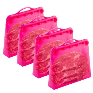 Reusable Silicone Food Storage Bags 4Pack Multipurpose 1 Gallon Storage Bag, Dishwasher Safe, Plastic and BPA Free Innovative Technology Products Corp - 1 of 4