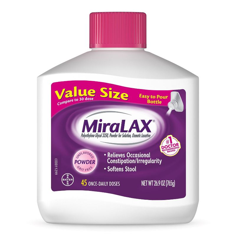 Miralax Gentle Constipation Relief without Harsh Side Effects Osmotic Laxative Powder, 1 of 10