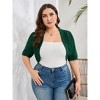 Women Plus Size Cardigan 3/4 Sleeve Crew Neck Bolero Sweaters Open Front Knit Bolero Shrugs - 3 of 4
