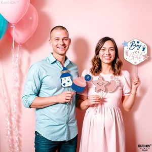 KatchOn, Gender Reveal Photo Props - Pack of 26 | Gender Reveal Photo Booth Props, Baby Gender Reveal Decorations - 1 of 4
