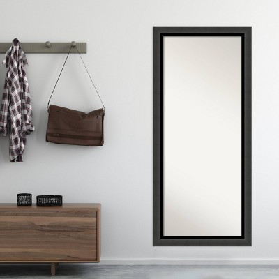 Tuxedo Black Full Length Rectangular Wood Floor Mirror