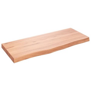 vidaXL Table Top, Light Brown 39.4"x15.7"x(0.8"-2.4") Treated Solid Wood Oak - 1 of 4