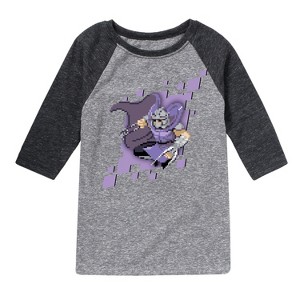 Boys' - Teenage Mutant Ninja Turtles - Shredder Pixels Raglan Graphic T-Shirt - 1 of 3