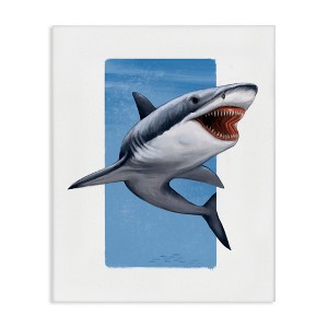 Stupell Industries Jaws Great White Shark Marine Life Canvas Art - 1 of 4