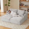 Aukfa 71"Modern Corduroy Double Chaise Lounge Sofa with 2-Pillows,No Assembly Required with Cup Holders - 3 of 4