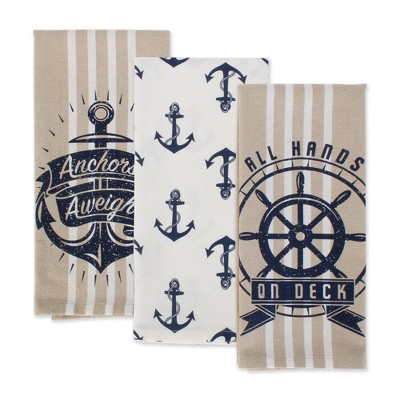 3pk Cotton Seafair Dishtowel Set - Design Imports