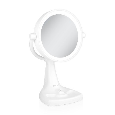 White Dual Magnification Lighted Vanity Mirror