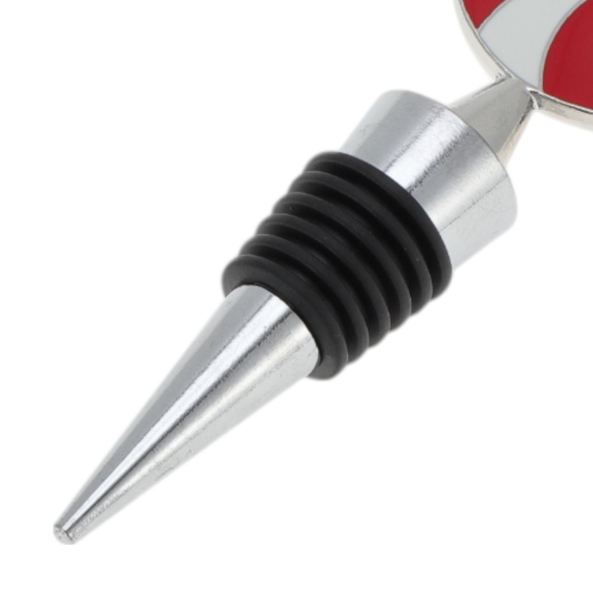 Unique Bargains Bottle Stoppers Lollipop Zinc Alloy PTR White Red Silver Tone 4.33"x1.57"x0.79" 1 Pc - thumbnail 3