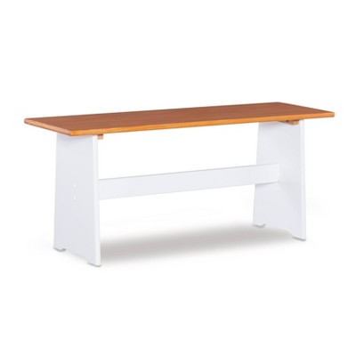 Ardmore White and Natural Finish Corner Nook Dining Set