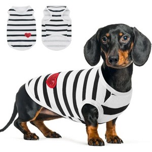 Dog Shirt, Pet Clothes for All Season, Soft Breathable Shirt for Dogs Cats Boy Girl, Breathable Lightweight Pet Tshirt for Frenchie, Dachshund, Yorkie - 1 of 4