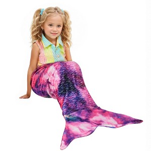 Catalonia Mermaid Tail Blanket for Toddlers Girls, Super Soft Plush Flannel Mermaid Sleeping Bag, Unicorn Pattern, Gift for Girls - 1 of 4