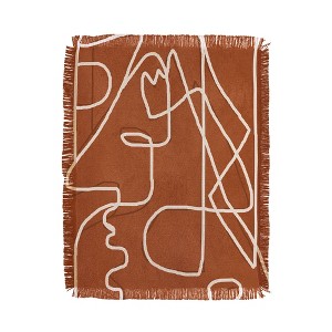 Nadja Abstract Face Sketch 4 56"x46" Woven Throw Blanket - Deny Designs - 1 of 4