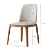 Set of 2 Dining Chairs with Curved Backrest, PU Leather Armless Accent Chairs with Wooden Legs for Dining Room-Baofuwish - 4 of 4