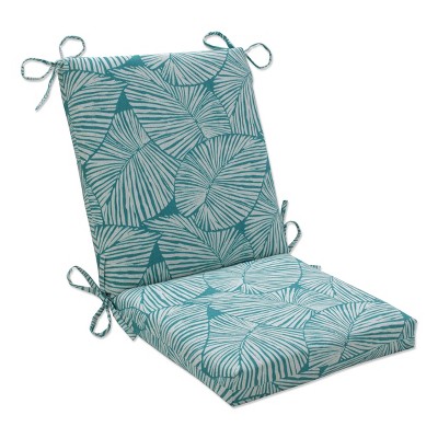 18" x 18" Outdoor/Indoor Squared Chair Pad Talia Seaglass Green - Pillow Perfect