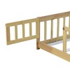 Kumasinova Full Size Floor Bed with Fence and Door,Rubber Wood Floor Bed with Safety Guardrails,Montessori Floor Bed for Kids,Girls,Boys - 3 of 4