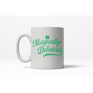 Crazy Dog T-Shirts Magically Delicious Funny Lucky Green St. Patrick's Day Ceramic Coffee Drinking Mug  - 11oz - 1 of 4