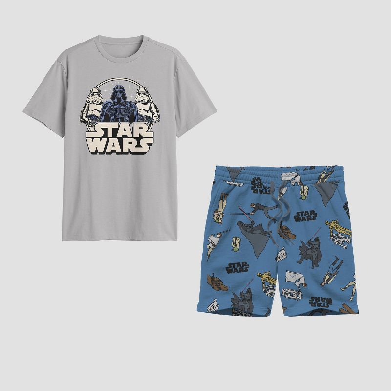 Men&#39;s Star Wars Classic Pajama Set 2pc - Blue/Heathered Gray, 1 of 4