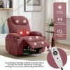 Electric Recliner with Massage & Heat, 135° Adjustable Corduroy Chair with Cup Holders, Side Pockets - 4 of 4